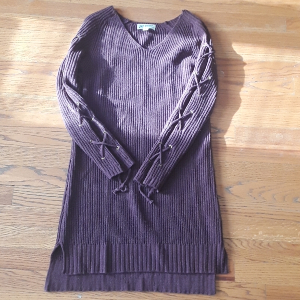 Ribbed sweater dress. V neck. Like new.